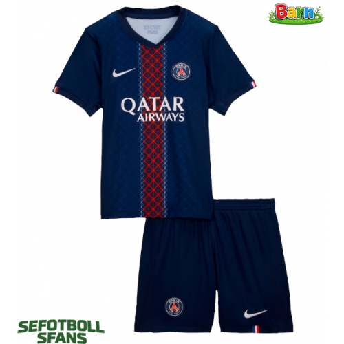 Paris Saint-Germain Hemmaställ Barn 2025-26 Kortärmad (+ Korta byxor)